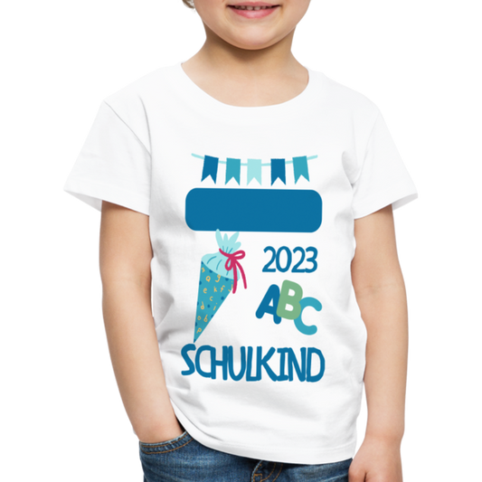 Einschulungs T-Shirt für Kinder - personalisierbar - weiß