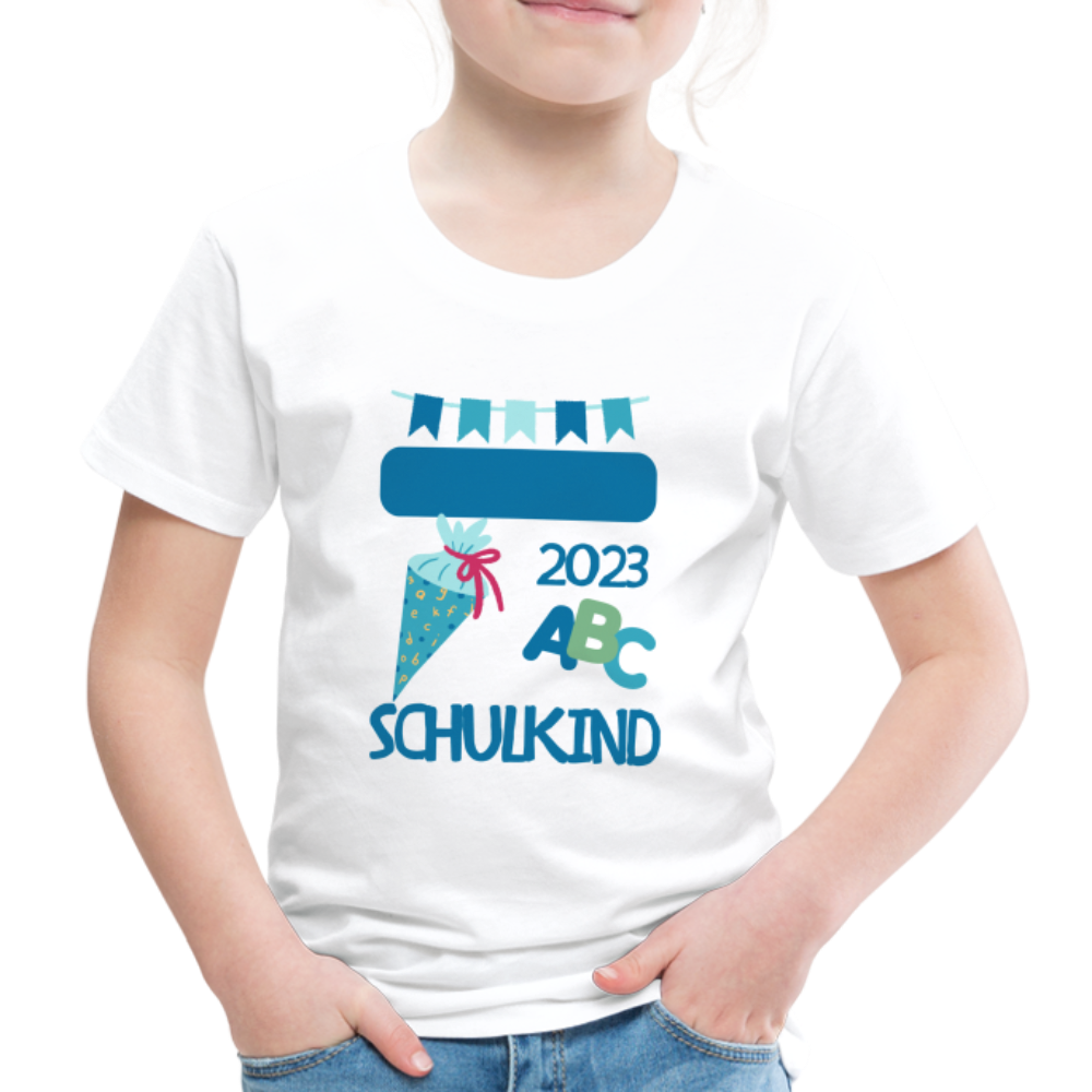 Einschulungs T-Shirt für Kinder - personalisierbar - weiß