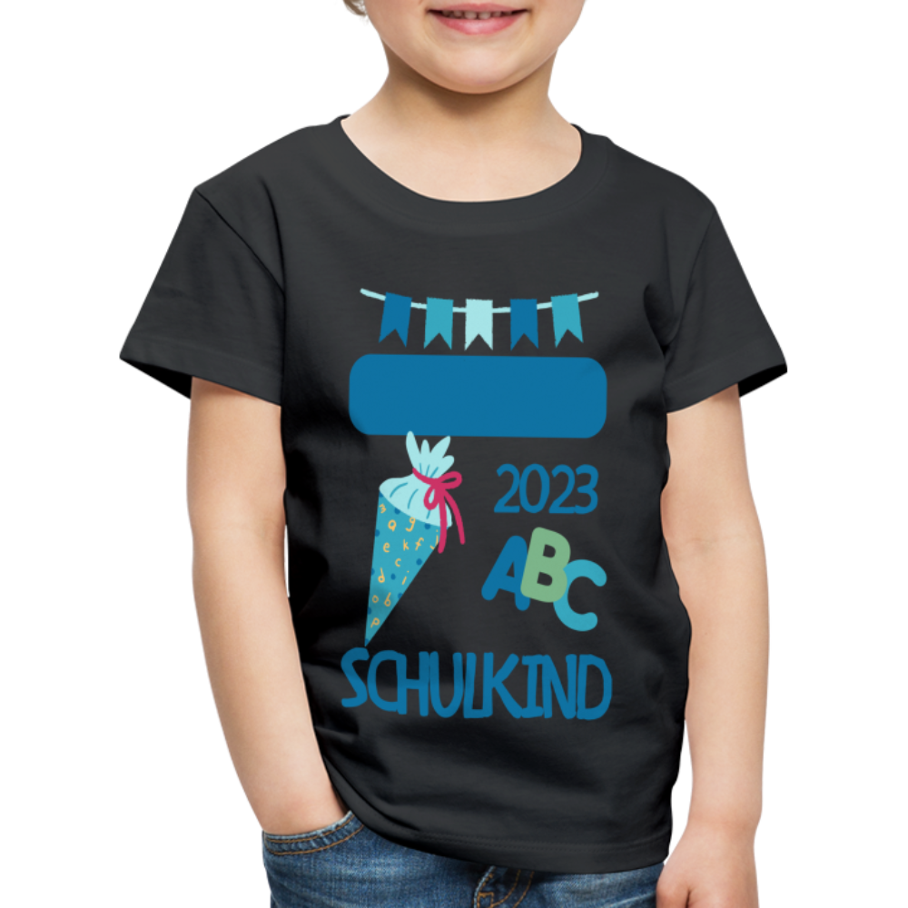 Einschulungs T-Shirt für Kinder - personalisierbar - Schwarz