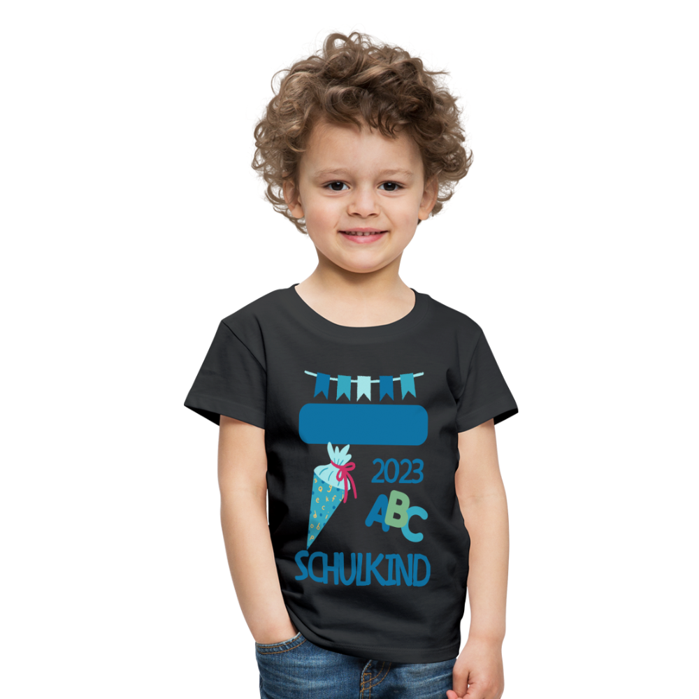 Einschulungs T-Shirt für Kinder - personalisierbar - Schwarz