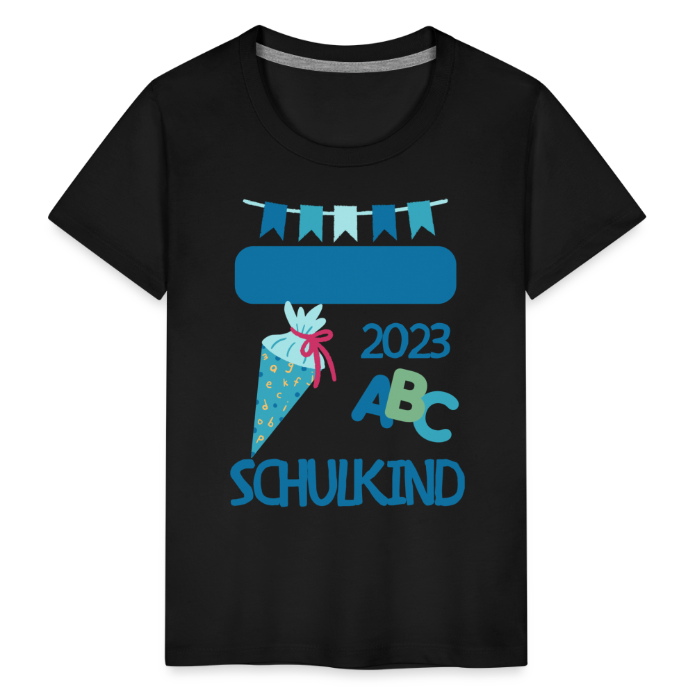 Einschulungs T-Shirt für Kinder - personalisierbar - Schwarz