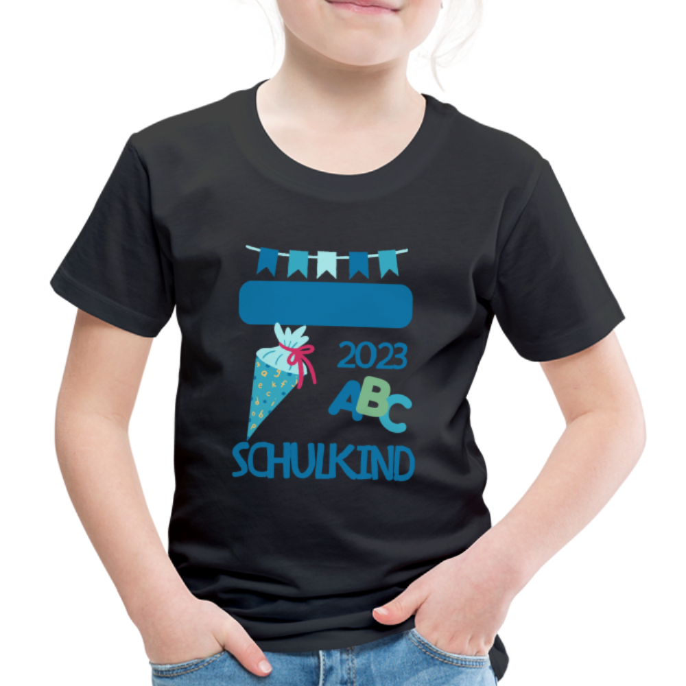 Einschulungs T-Shirt für Kinder - personalisierbar - Schwarz