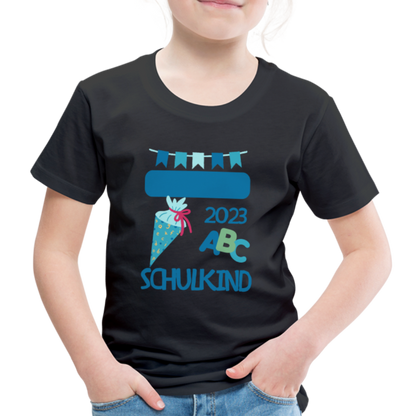 Einschulungs T-Shirt für Kinder - personalisierbar - Schwarz