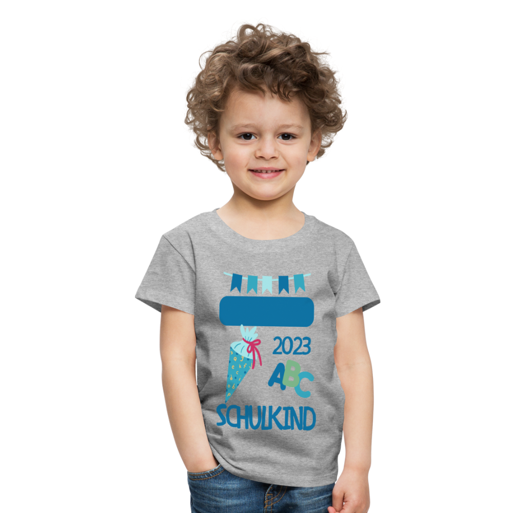 Einschulungs T-Shirt für Kinder - personalisierbar - Grau meliert