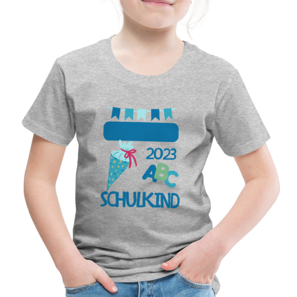 Einschulungs T-Shirt für Kinder - personalisierbar - Grau meliert