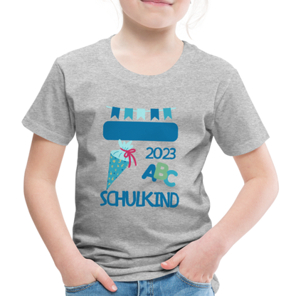 Einschulungs T-Shirt für Kinder - personalisierbar - Grau meliert