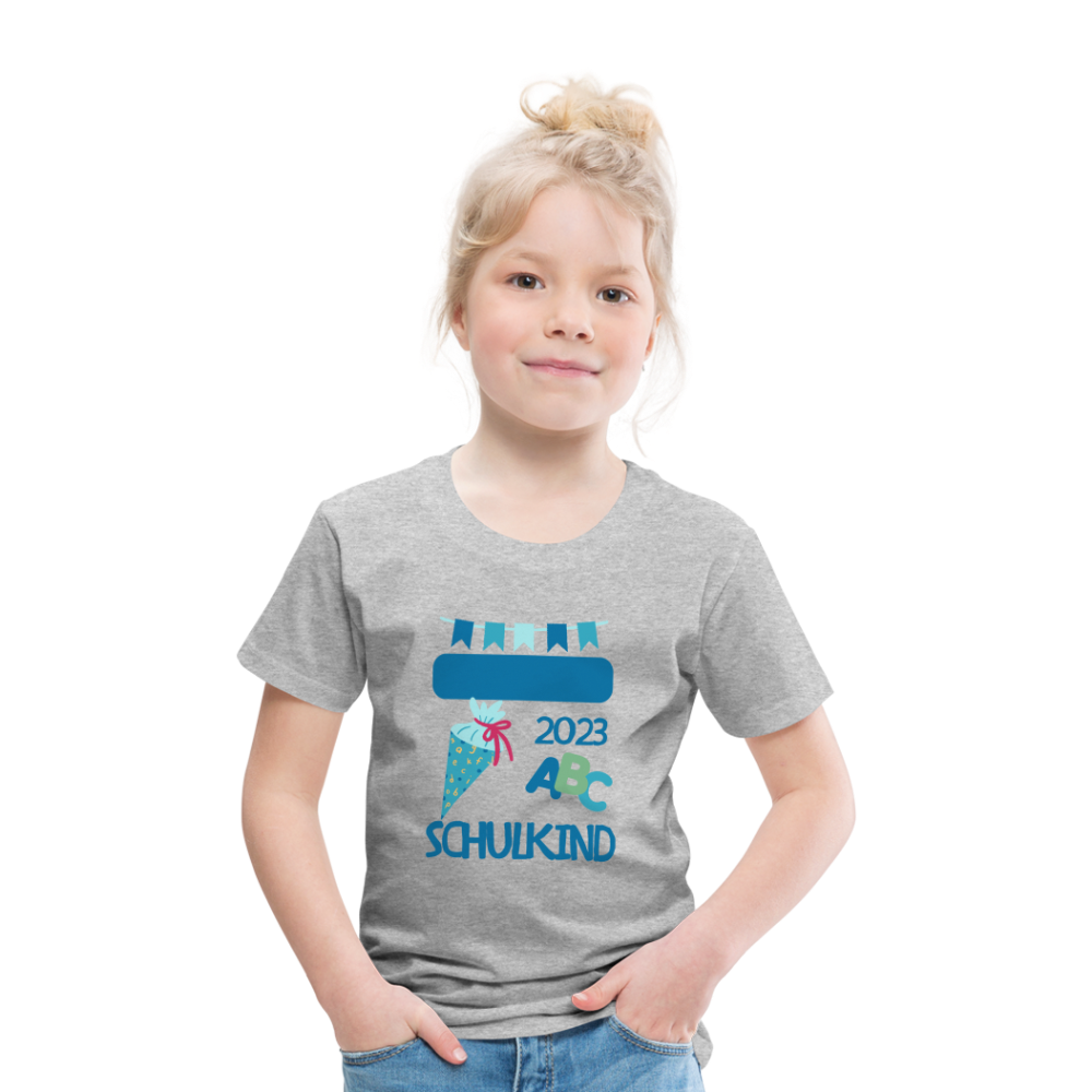 Einschulungs T-Shirt für Kinder - personalisierbar - Grau meliert