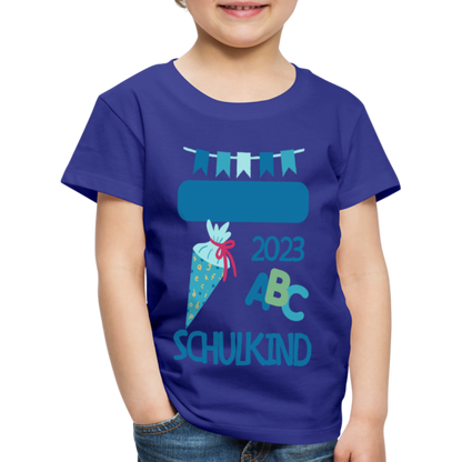 Einschulungs T-Shirt für Kinder - personalisierbar - Königsblau