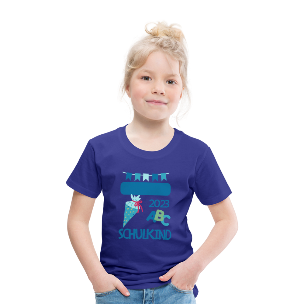 Einschulungs T-Shirt für Kinder - personalisierbar - Königsblau