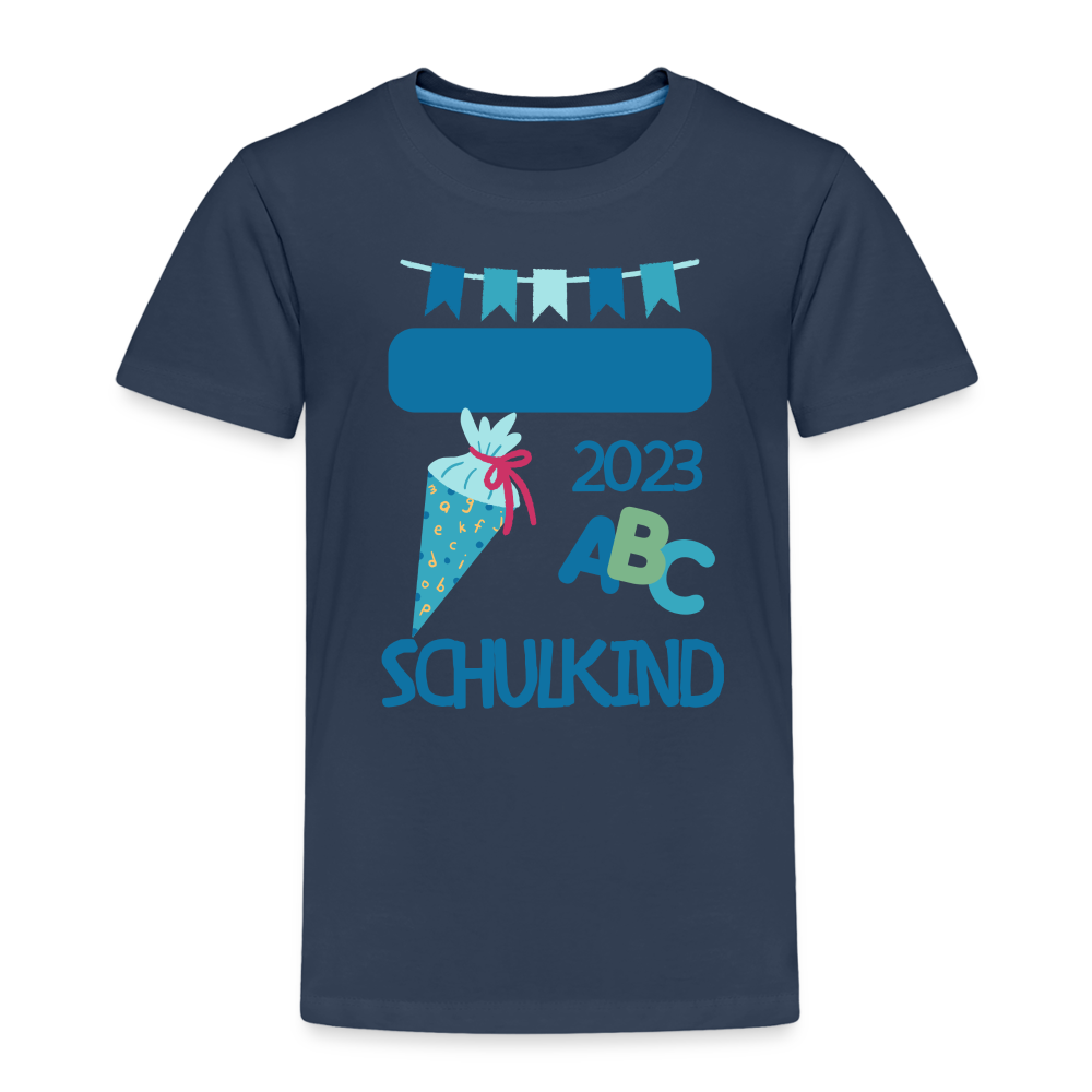 Einschulungs T-Shirt für Kinder - personalisierbar - Navy