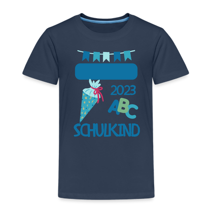 Einschulungs T-Shirt für Kinder - personalisierbar - Navy