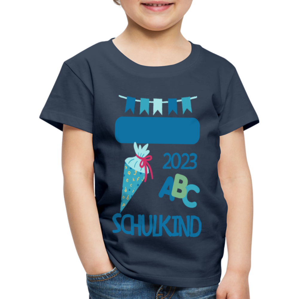 Einschulungs T-Shirt für Kinder - personalisierbar - Navy