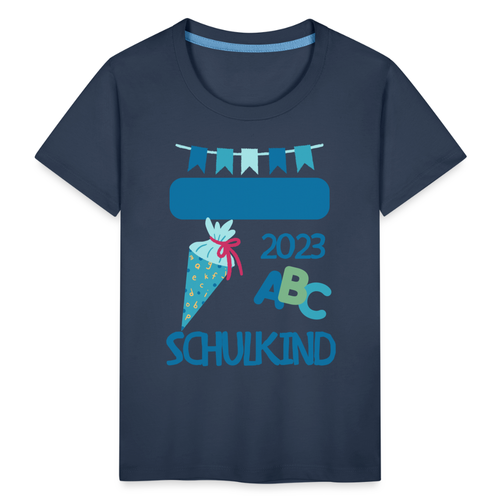 Einschulungs T-Shirt für Kinder - personalisierbar - Navy