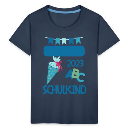 Einschulungs T-Shirt für Kinder - personalisierbar - Navy