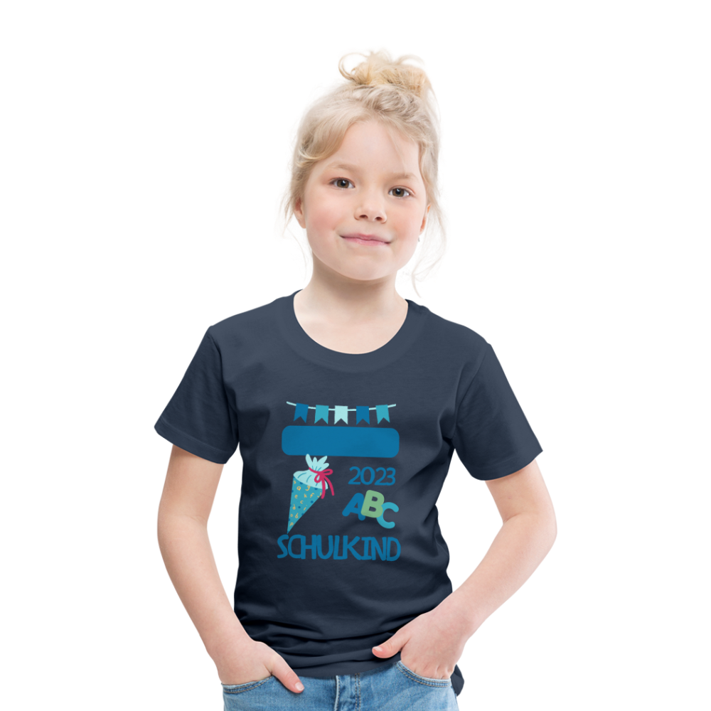 Einschulungs T-Shirt für Kinder - personalisierbar - Navy