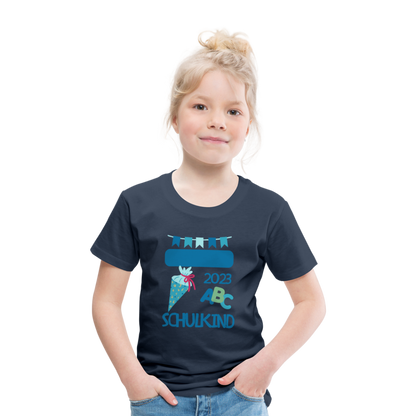 Einschulungs T-Shirt für Kinder - personalisierbar - Navy