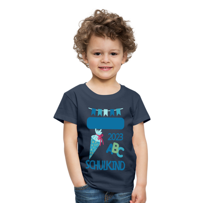 Einschulungs T-Shirt für Kinder - personalisierbar - Navy