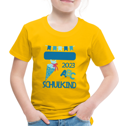 Einschulungs T-Shirt für Kinder - personalisierbar - Sonnengelb