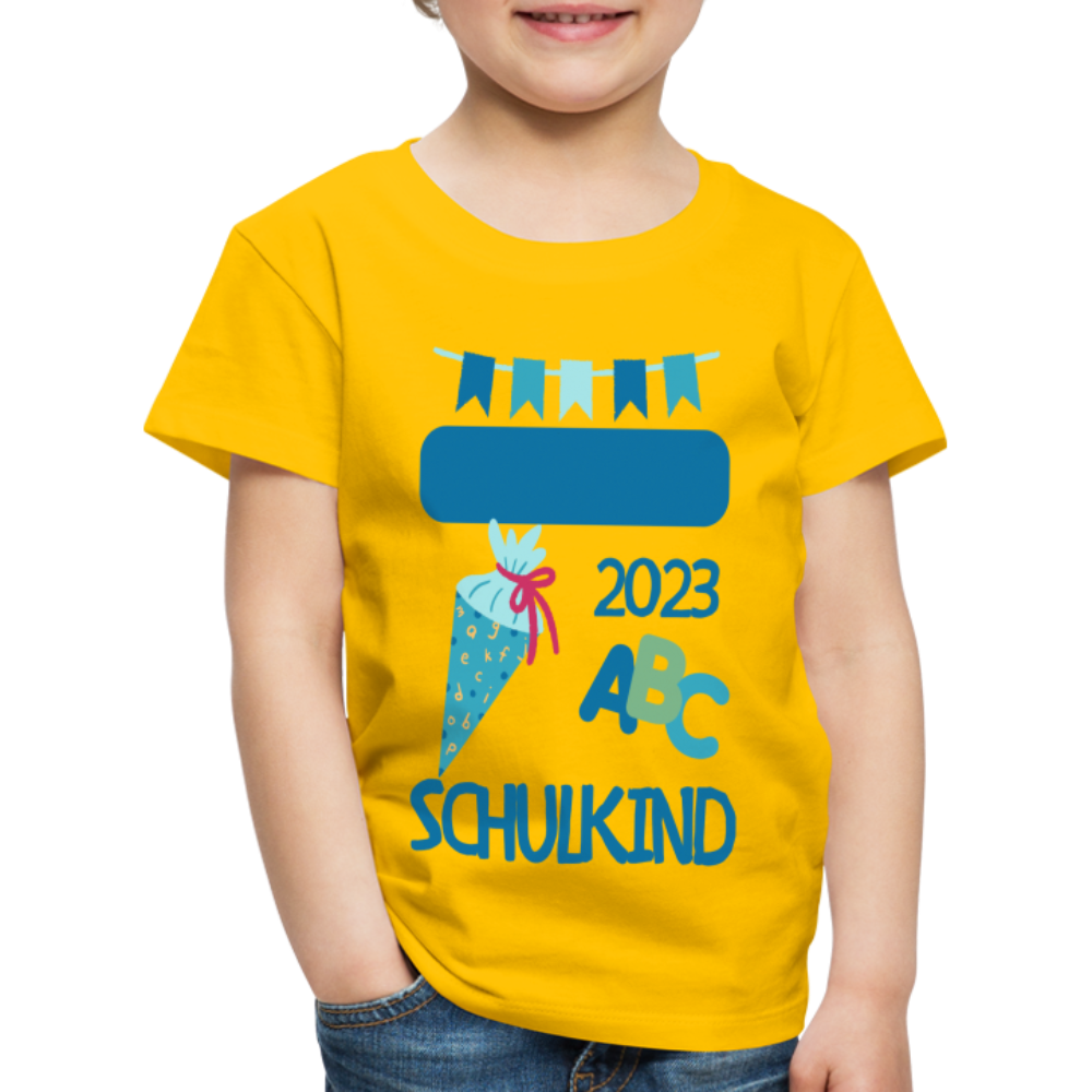 Einschulungs T-Shirt für Kinder - personalisierbar - Sonnengelb