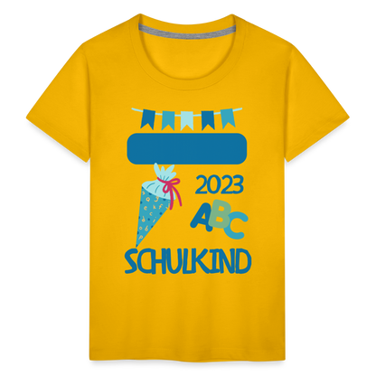 Einschulungs T-Shirt für Kinder - personalisierbar - Sonnengelb