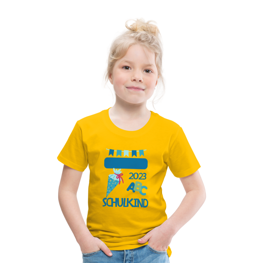 Einschulungs T-Shirt für Kinder - personalisierbar - Sonnengelb