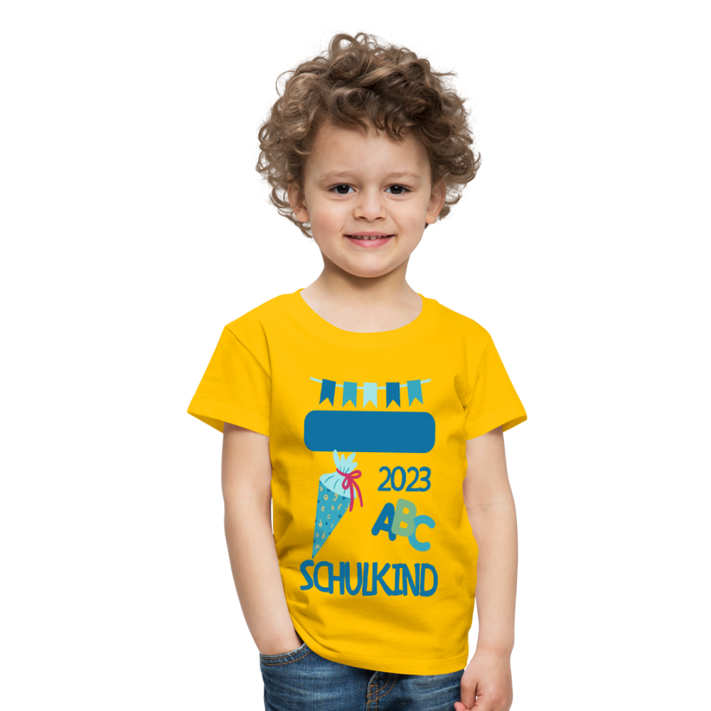 Einschulungs T-Shirt für Kinder - personalisierbar - Sonnengelb