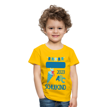 Einschulungs T-Shirt für Kinder - personalisierbar - Sonnengelb