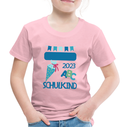 Einschulungs T-Shirt für Kinder - personalisierbar - Hellrosa