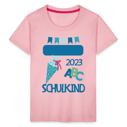 Einschulungs T-Shirt für Kinder - personalisierbar - Hellrosa