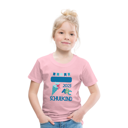 Einschulungs T-Shirt für Kinder - personalisierbar - Hellrosa