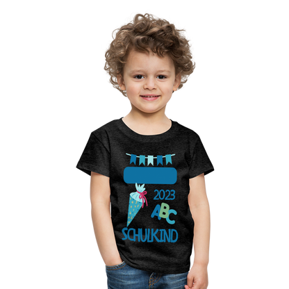 Einschulungs T-Shirt für Kinder - personalisierbar - Anthrazit