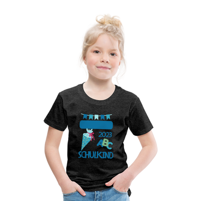 Einschulungs T-Shirt für Kinder - personalisierbar - Anthrazit