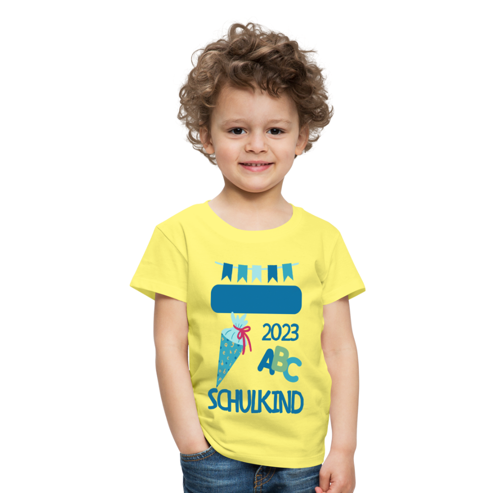 Einschulungs T-Shirt für Kinder - personalisierbar - Gelb