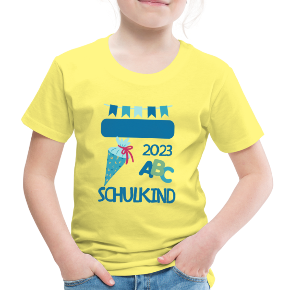 Einschulungs T-Shirt für Kinder - personalisierbar - Gelb