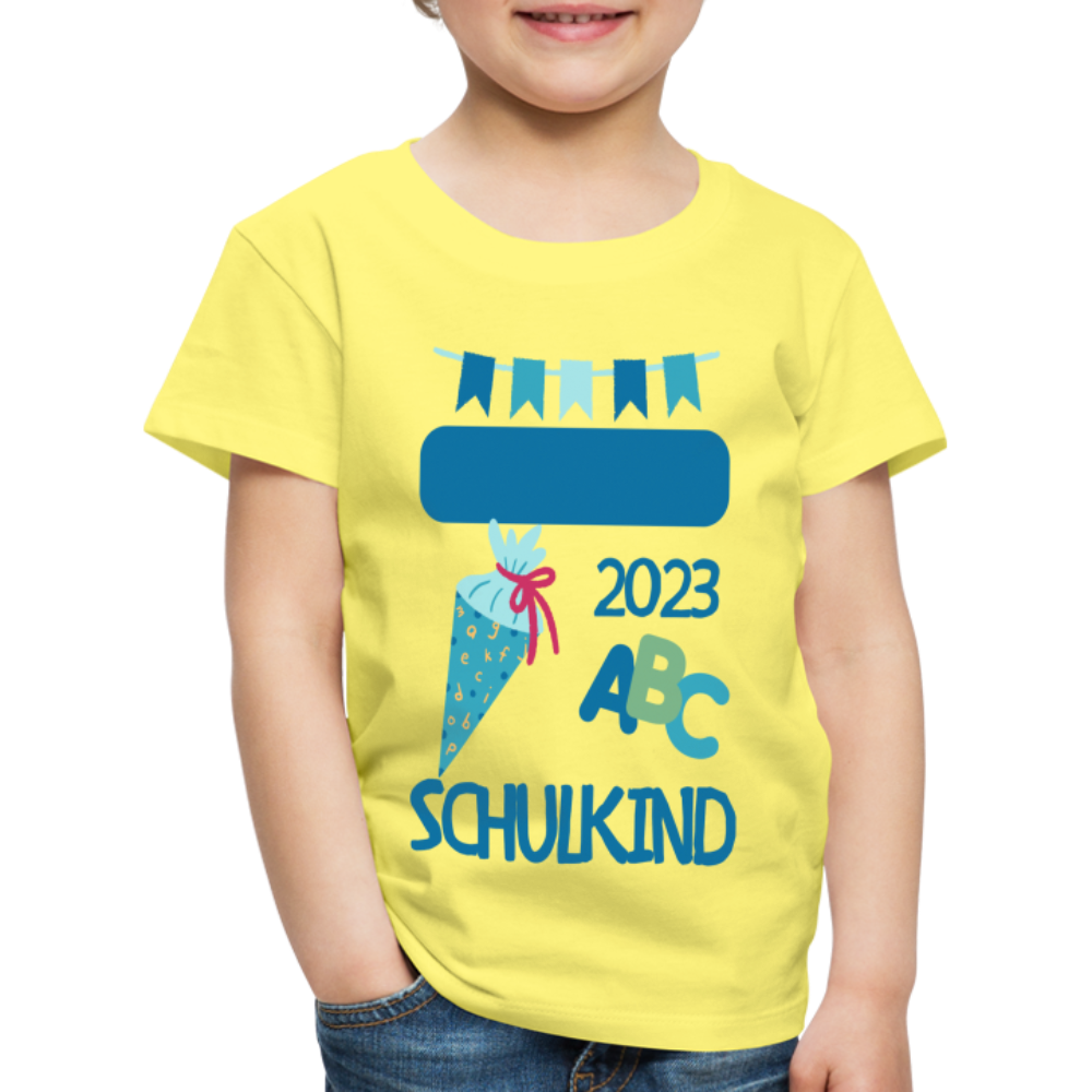 Einschulungs T-Shirt für Kinder - personalisierbar - Gelb