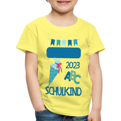 Einschulungs T-Shirt für Kinder - personalisierbar - Gelb