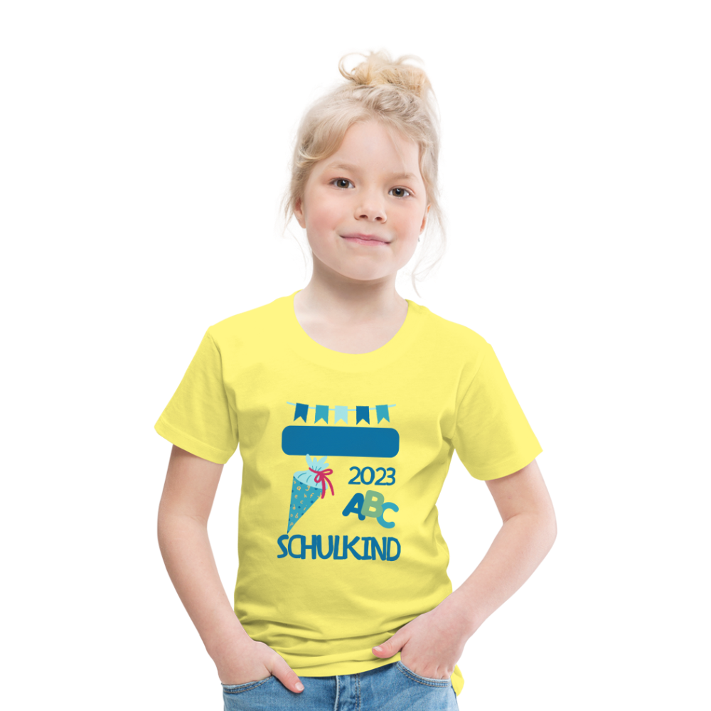 Einschulungs T-Shirt für Kinder - personalisierbar - Gelb