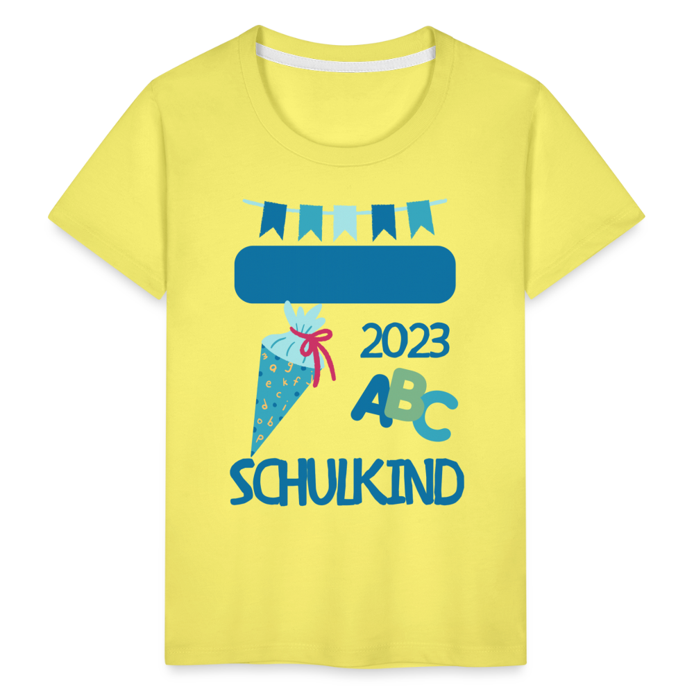 Einschulungs T-Shirt für Kinder - personalisierbar - Gelb