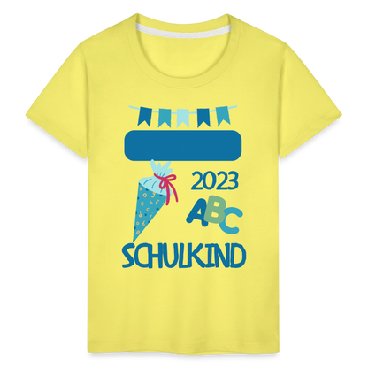 Einschulungs T-Shirt für Kinder - personalisierbar - Gelb