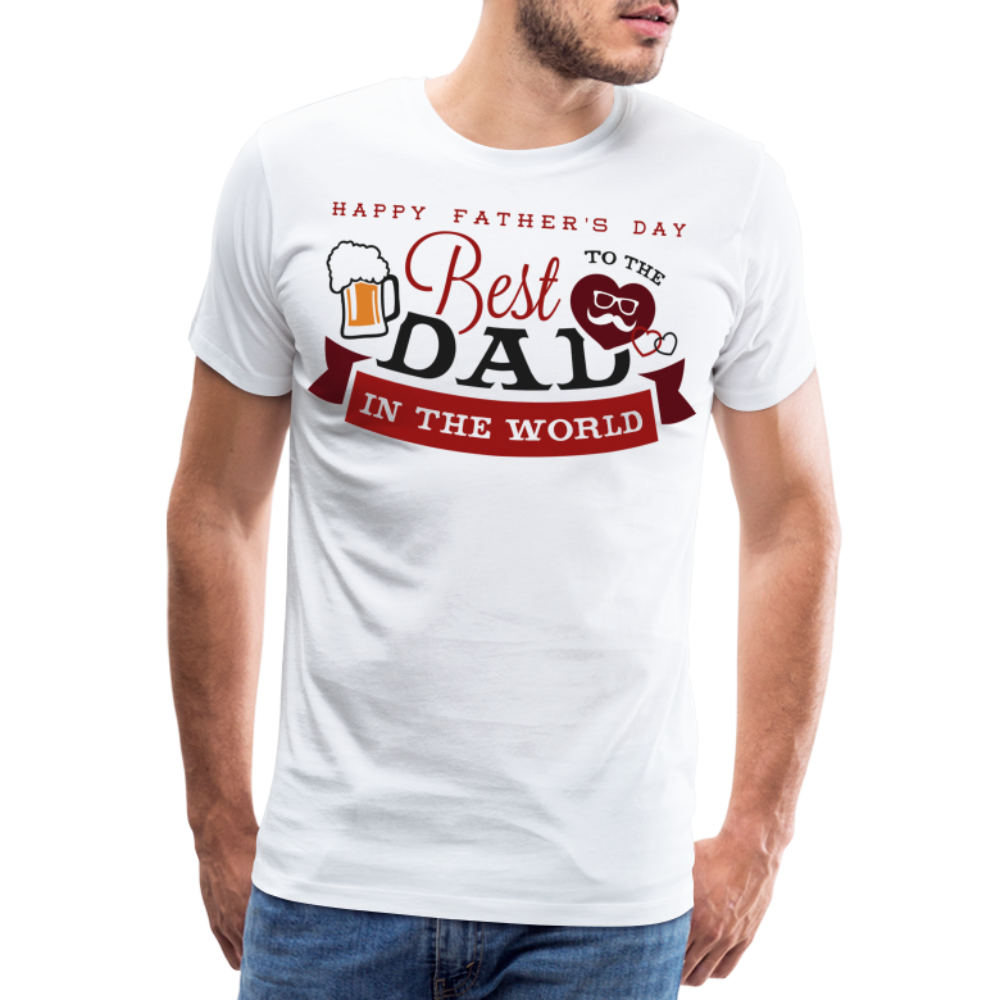 Männer Premium T-Shirt - Best DAD - Vatertag - Father's Day - personalisierbar - weiß