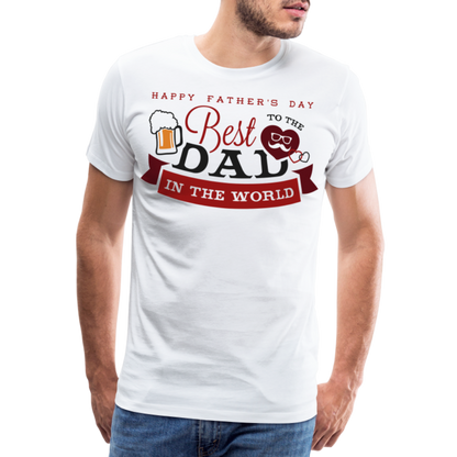 Männer Premium T-Shirt - Best DAD - Vatertag - Father's Day - personalisierbar - weiß