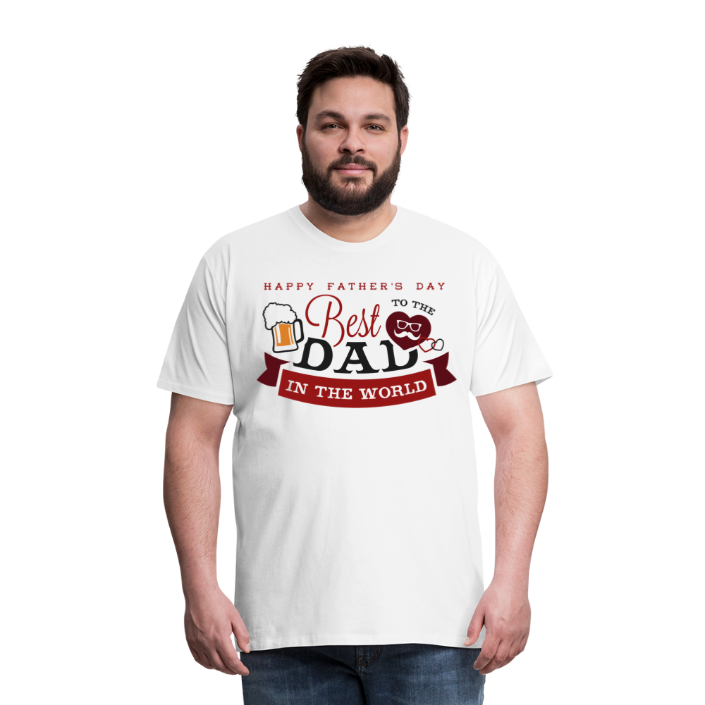 Männer Premium T-Shirt - Best DAD - Vatertag - Father's Day - personalisierbar - weiß