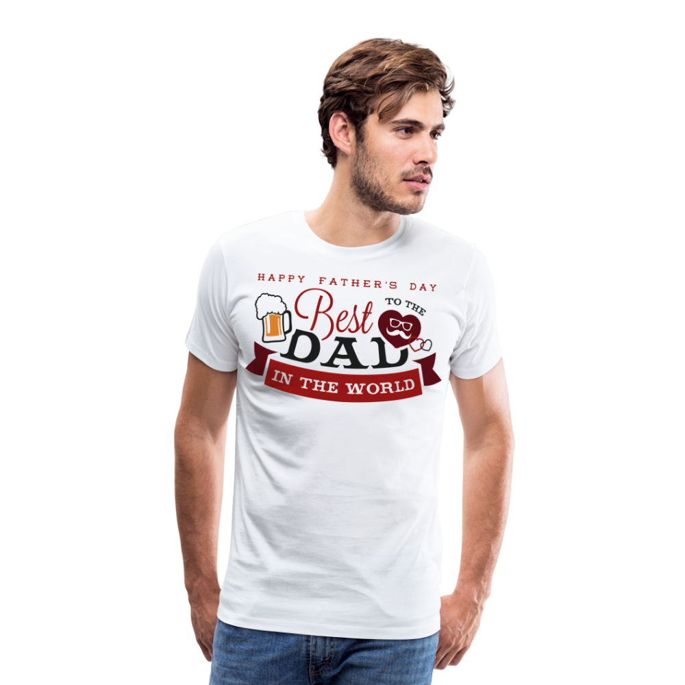 Männer Premium T-Shirt - Best DAD - Vatertag - Father's Day - personalisierbar - weiß