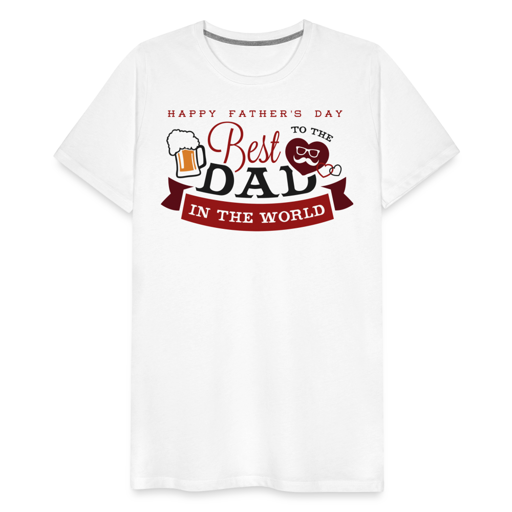 Männer Premium T-Shirt - Best DAD - Vatertag - Father's Day - personalisierbar - weiß