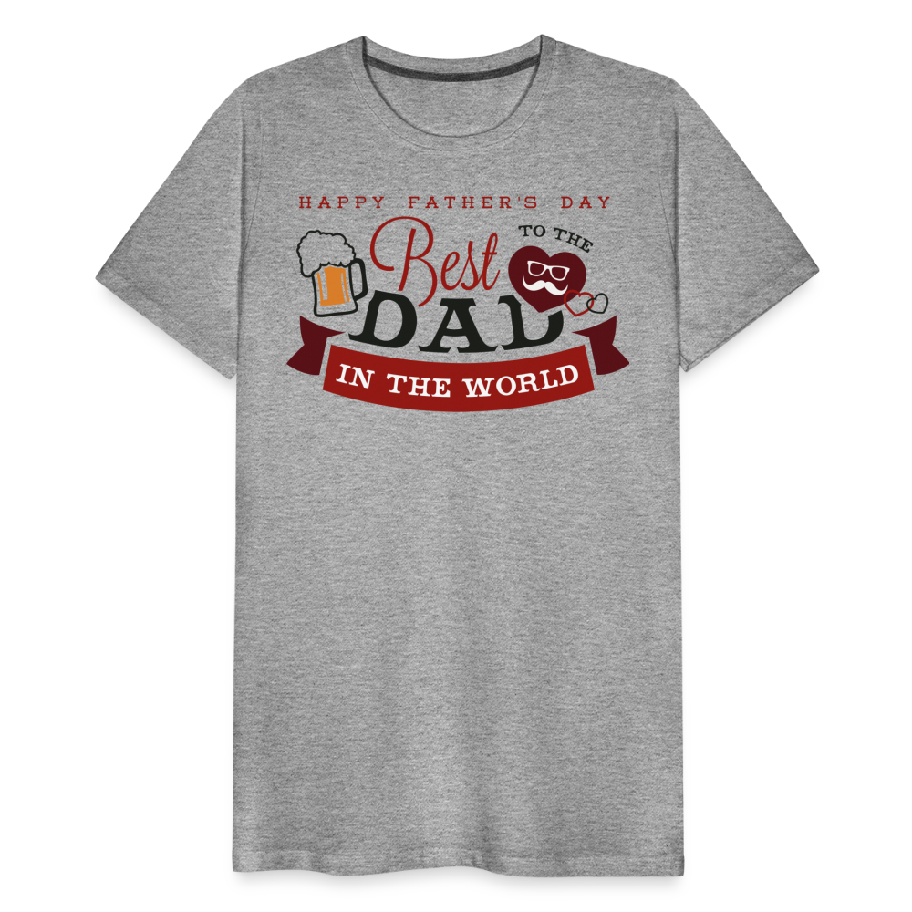 Männer Premium T-Shirt - Best DAD - Vatertag - Father's Day - personalisierbar - Grau meliert