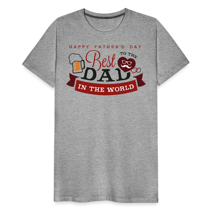 Männer Premium T-Shirt - Best DAD - Vatertag - Father's Day - personalisierbar - Grau meliert