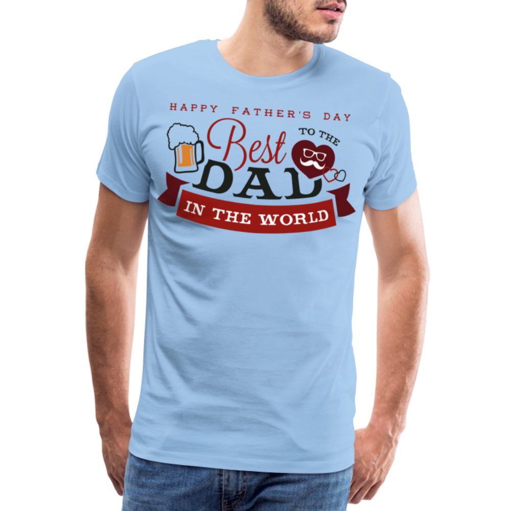 Männer Premium T-Shirt - Best DAD - Vatertag - Father's Day - personalisierbar - Sky