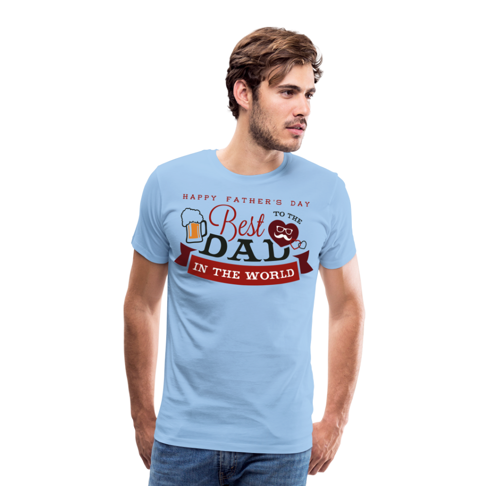 Männer Premium T-Shirt - Best DAD - Vatertag - Father's Day - personalisierbar - Sky