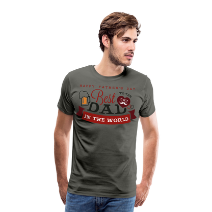 Männer Premium T-Shirt - Best DAD - Vatertag - Father's Day - personalisierbar - Asphalt