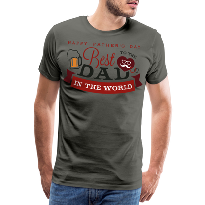 Männer Premium T-Shirt - Best DAD - Vatertag - Father's Day - personalisierbar - Asphalt